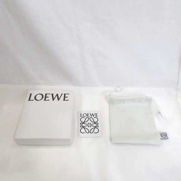LOEWE Small Vertical Wallet Blue x Black Leather Long 3 Fold Unisex - Picture 6 of 9